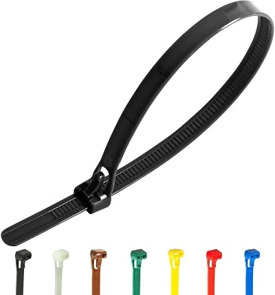 Gocableties 100 Pack 300mm x 7.6mm Reusable Heavy Duty Black Cable Ties