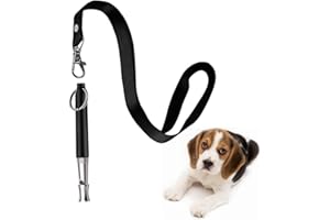 BMHNOONE Dog Whistle to Stop Barking, Adjustable Pitch Ultrasonic Training Tool Silent Bark Control for Dogs 1 PCS Pet Whistle (black)