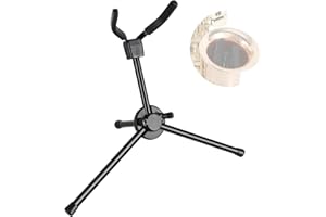 EASTROCK Alto Saxophone Stand, Foldable Portable Metal Sax Stand with Non-Slip Feet and Padded Holder, Compact Tripod Design for Alto Sax-Black