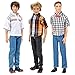 E-TING 3 Sets Casual Wear Plaid Shirt T-shirt Jeans Pants Trousers Doll Clothes for Boy Doll (#A1)