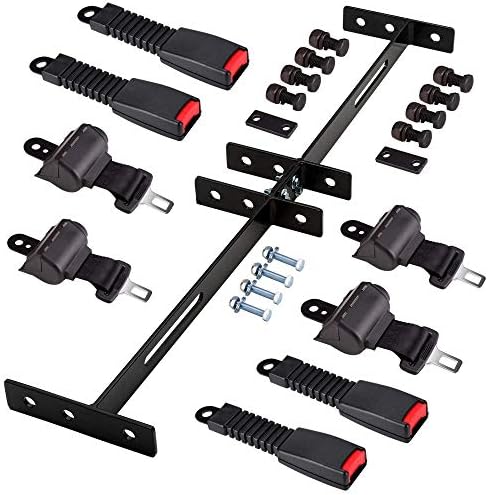 AIWEILUCK Golf Cart Belts Kit, 42″ Universal Retractable Seat Belt Kit for 4 Passenger, 35″ x 6.9″ Belts Bracket Kits fit for EZGO, Yamaha Club Car, TXT, RXV, DS, Precedent, etc AIWEILUCK Golf Cart Belts Kit, 42″ Universal Retractable Seat Belt Kit for 4 Passenger, 35″ x 6.9″ Belts Bracket Kits fit for EZGO, Yamaha Club Car, TXT, RXV, DS, Precedent, etc