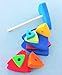 Grimm's Large Wooden Triangular Conical Tower (Wankel), 11-Piece Rainbow Colored Stacker, Made in Germany
