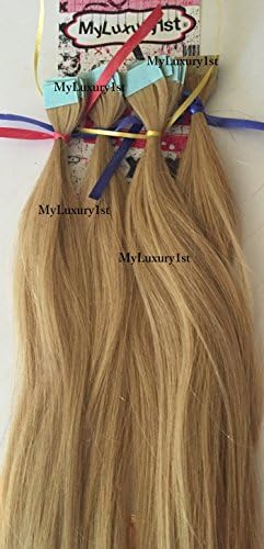 21 inches Ash Blonde Remy Human Hair Micro Mini Tiny Tape in Streaks 40 pieces Highlights 50g 22"