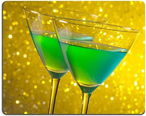 Qzone Mousepads two glasses of green cocktail on golden tint light bokeh background IMAGE 24097770 Customized Art Desktop Laptop Gaming mouse Pad