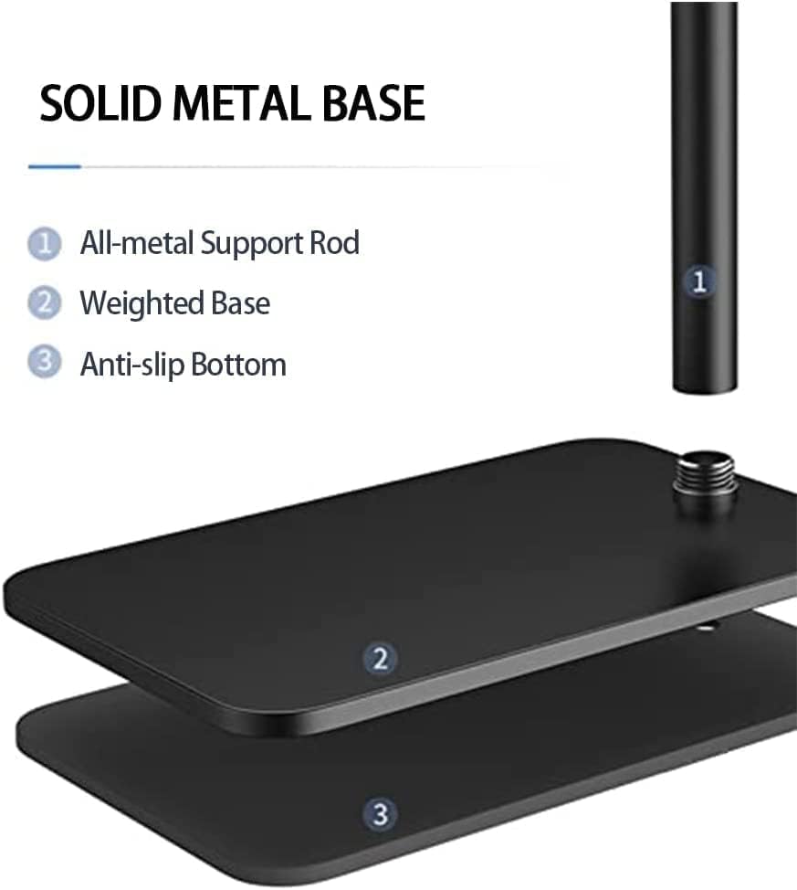 Hcosmy Universal Projector Floor Stand, Black Iron, 160cm Height, 360° Rotatable, Compatible with Most Mini Video Projectors for Home Office