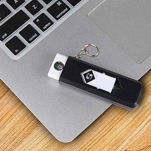 Electronic Cigarette Lighter, Atian USB Rechargeable Lighter with Keychain Touch Ignition Lighter Double Sided Windproof Plasma Flameless Lighter for Candle,Push-Out USB Socket No Data Line Required - Thumbnail 7