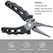 PLUSINNO Fishing Pliers Stainless Steel Mix with Titanium Carbo-Nitride Coating Hook Removers, Braid Cutters Saltwater Split Ring Fishing Tool with Sheath and Lanyard