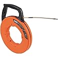 Klein Tools 56351 Non-Conductive Electrical Fish Tape, Fiberglass Wire Puller w/Steel Leader, Optimized Housing, 100-Foot x 3/16-Inch