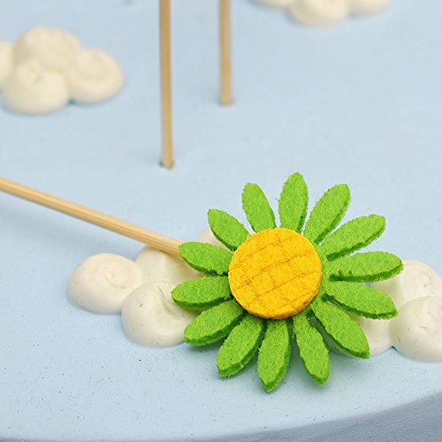 NUOMI 36Pcs Flower Cupcake Toppers Decorations Kids Birthday Party Food Picks Supplies, Cake Muffin Decorating Toppers Baby Shower Christmas Favors for Boy Girl, Sunflowers - Thumbnail 7