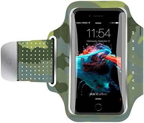 Water Resistant Cell Phone Armband for iPhone8 Plus, 7 Plus, 6, Samsung Galaxy Note 8, S8, Google Pixel, 5-6 Inch Reflective Running Workout Exercise Arm Phone Holder, Key/Card Holder + Free Extender