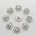 AngHui ShiPin 50pcs 12mm Round Rhinestone Buckle Buttons Slider for Sew On Silver Plated Alloy Rhinestone Button Flatback Crystal Button for Baby Hair Accessories Christmas Buttons