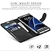 Galaxy S7 Edge Case, SHIELDON Genuine Leather Wallet Case [Slim Fit] Flip Book Case Cover w/Stand Function & Credit Card Slots [Magnetic Flap] for Samsung Galaxy S7 Edge, Black