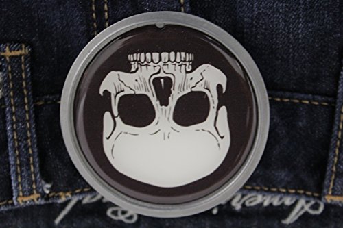 TFJ Men Women Gothic Buckle Punk Biker Silver Metal White Skeleton Skull Pirate