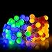 Globe String Lights,Bienna UL Listed Plug In 100 LED 33 ft/10 M Frosted Fairy [Waterproof] [8 Modes] Lighting for Outdoor Indoor Bedroom Outside Wedding Patio Christmas Xmas Holiday Party-Colorful