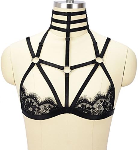 Wyenliz Women ❤️Strappy Harness Cupless Bra❤️ Cage Elastic Adjustable