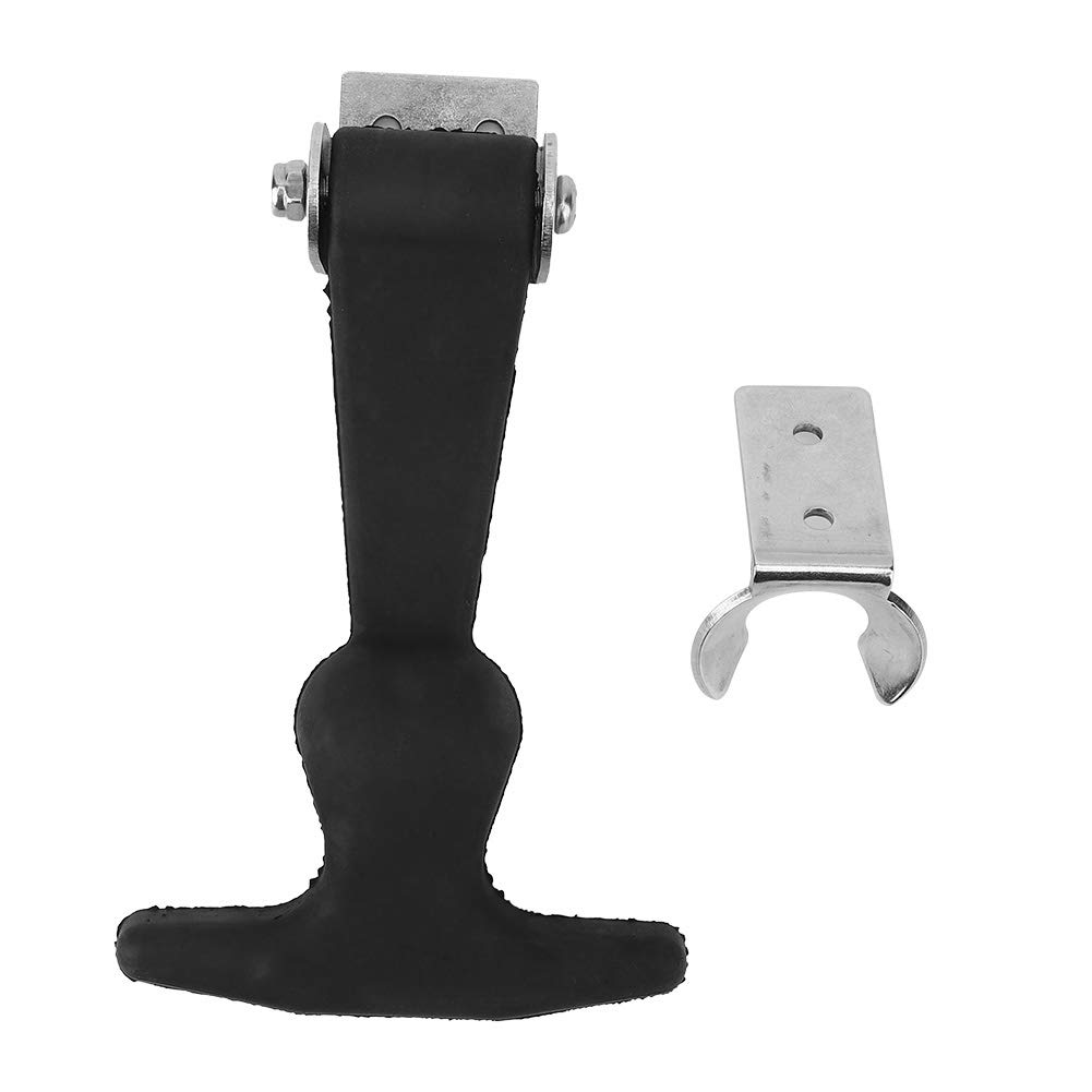Rubber hasp Elastic Stainless Steel Hardware Fasteners Rubber Hood Catch Flexible t-Handle hasp Rubber Flexible Draw latches Black with Brackets