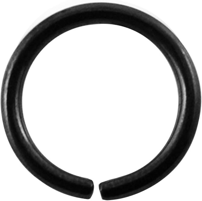 Black Anodized 16 Gauge (1.2MM) 316L Surgical Steel Open Hoop Nose Rings Body Jewelry