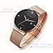 Mens Watch,Ultra-Thin Business Casual Simple Watch with Mesh Milanese Bracelet,Waterproof Analog Quartz Dress Wrist Watch