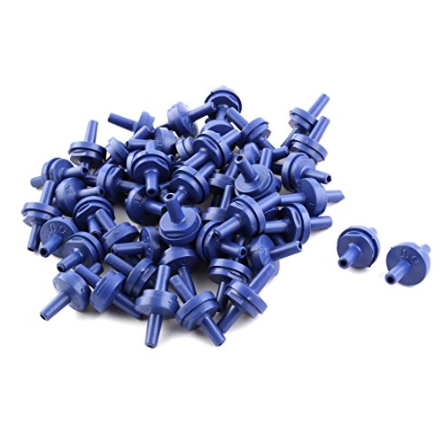 uxcell Plastic Aquarium Air Pump Double Head Check Valves 50 PCS Blue