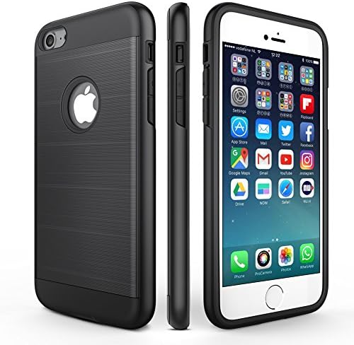 iPhone 6 Case, iPhone 6S Case, Seiso [Shock-Absorption] Bumper Corner Dual Guard Protective Shell Scratch-Resistant Rugged Cover for Apple iPhone 6/6S (Black)