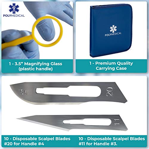 Advanced Dissection Kit - 37 Pieces Total. High Grade Stainless Steel Instruments Perfect for Anatomy, Biology, Botany, Veterinary and Medical Students - by Poly Medical. - Thumbnail 5