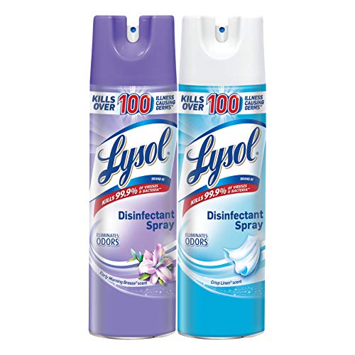 Lysol Disinfectant Spray, Early Morning Breeze + Crisp Linen, 38oz (19X2oz)