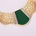 Moochi 18K Gold Plated Green Acrylic Necklace Earrings Ring Bracelet Jewelry Set Costume Wedding