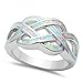 Lab Created white opal .925 Sterling Silver Rings Size 7