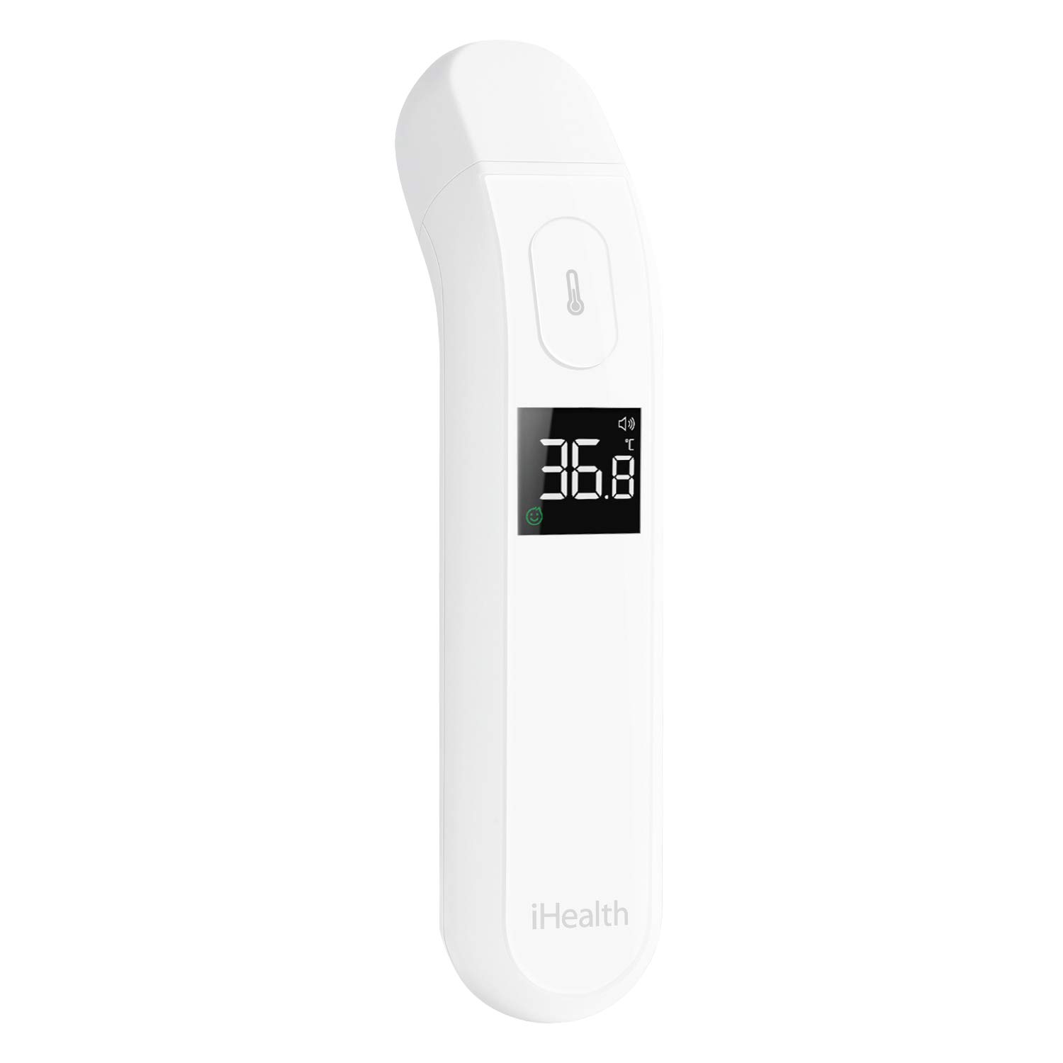 iHealth No-Touch Forehead Thermometer, Digital Infrared Forehead Thermometer for Adults and Kids, Touchless Digital Baby Thermometer with Fever Indicator, Non Contact Thermometer (PT2L)
