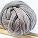 Arm Knitting Yarn Chunky Wool Yarn Bulky Wool Yarn Giant Knit Yarn Extreme Knitting (2.2lbs/1kg, Light Grey)