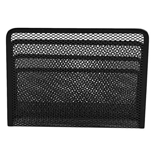 Smartlove1P Practical Mesh Metal Letter Sorter Mail Document File Tray Desk Office File Organizer Storage Holder Black