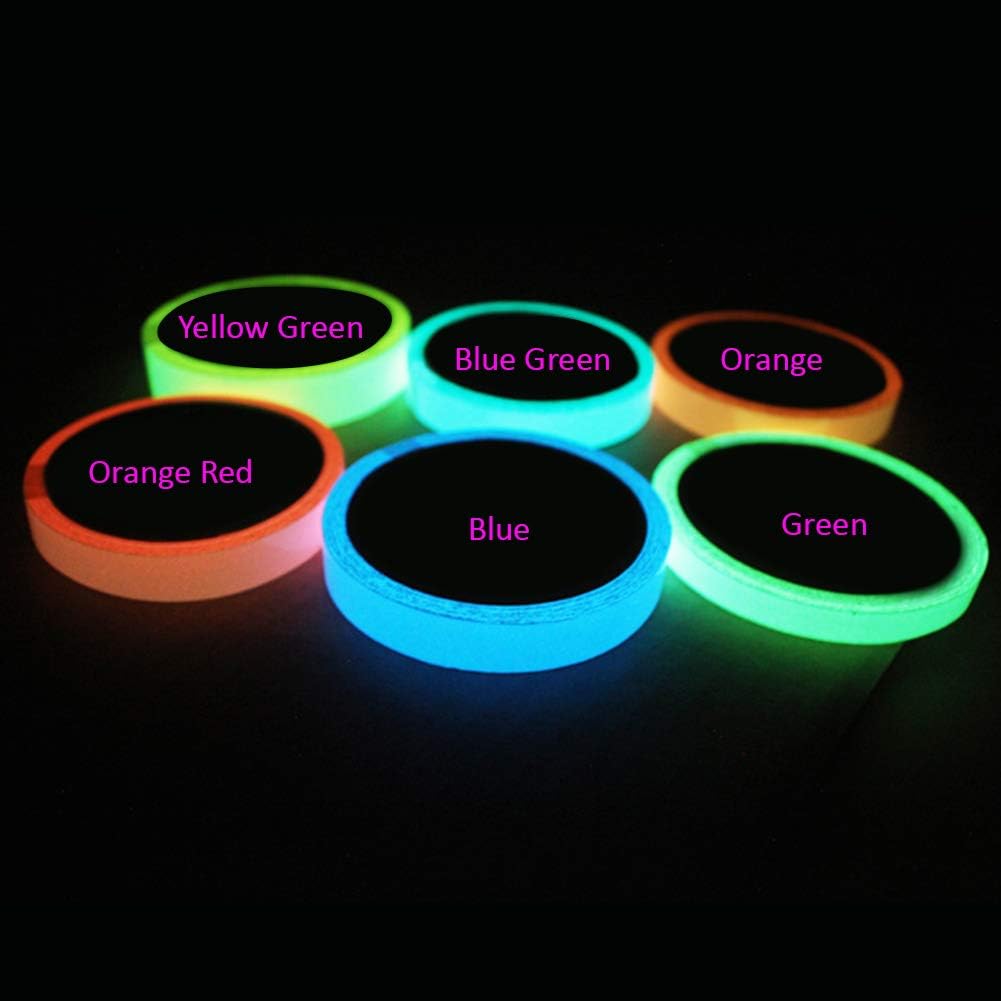 Romsion Home For Luminous Tape Luminous Strip Stage Warning Light Tape Fluorescent Sticker Green 1 cm wide and 3 m long