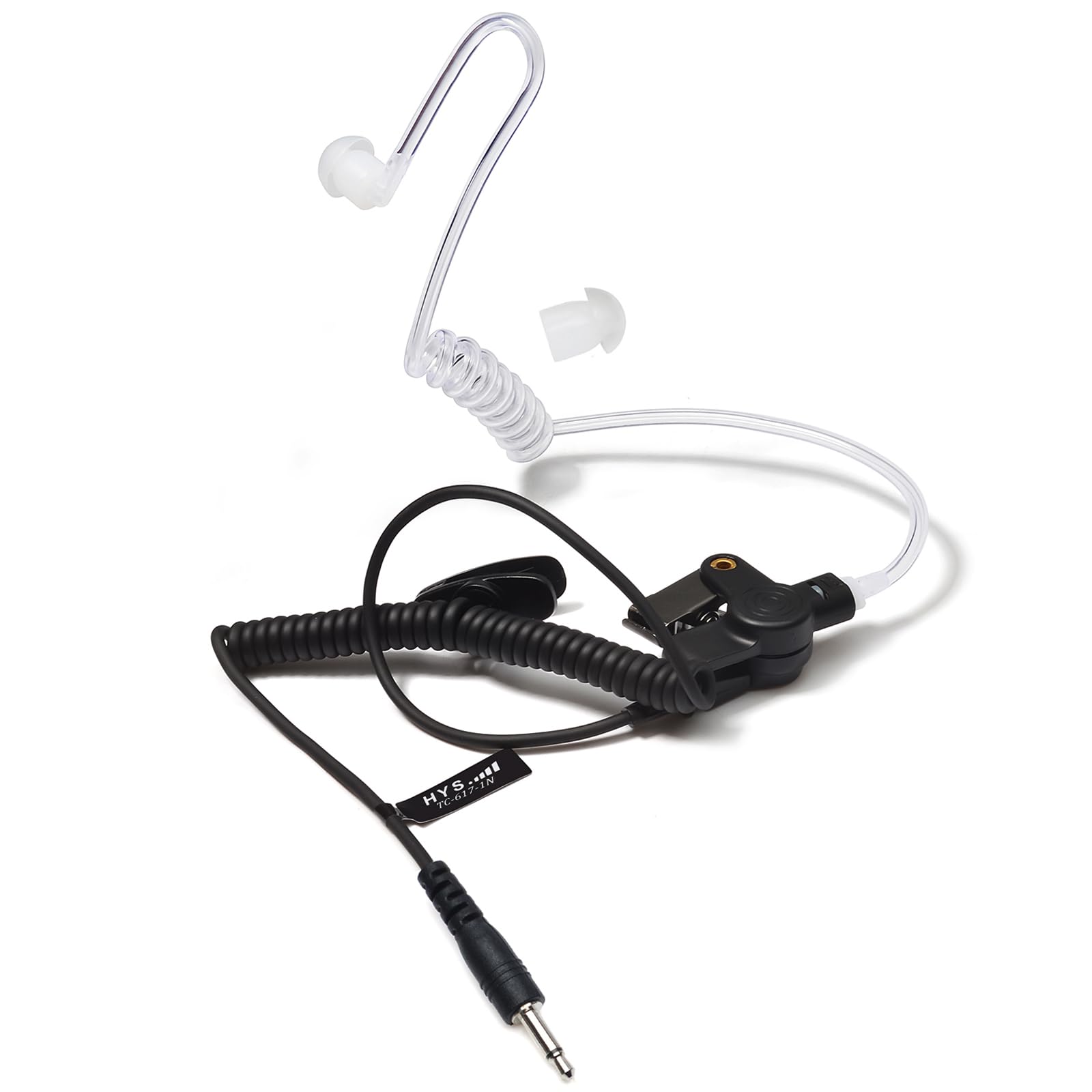 HYS 3.5mm Receive/Listen Only Covert Acoustic Tube Headset Earpiece for Smartphone, Two-Way Radios, Transceivers and Radio Speaker Mics Jacks (Type 3)