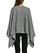 Meaneor Women Casual O-Neck Solid Knit Cloak Asymmetric Wrap Poncho Topper Pullover Sweater