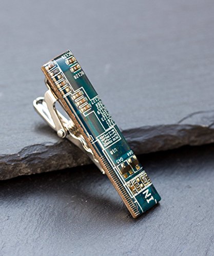 Blue Circuit Board Tie Clip, unique gift for him
