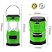 Ultra Bright Solar Rechargeable Collapsible LED Camping Lantern Light 180 Lumen Portable Water Resistant Outdoor Survival Lamp for Hiking Fishing Emergency Outages - Green