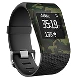 YINUO Cases for Fitbit Surge Accessories Silicone Band Cover Sleeve Protector (Camouflage color)