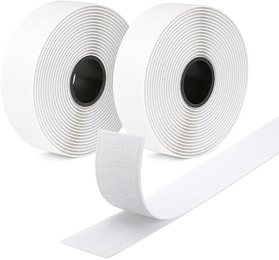 AXATY Hook and Loop Tape 20mm x 8m, Self Adhesive, Double Sided White