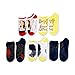 Disney Women's Beauty and The Beast 5 Pack No Show Socks, White Assorted, 9-11