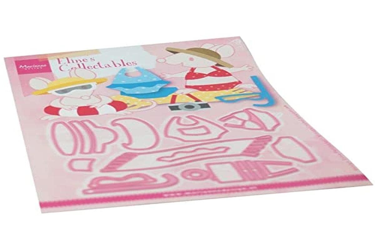 Marianne Design Collectables Beach Outfit Cutting Dies and Embossing Details in Paper Craft, Pink, One Size