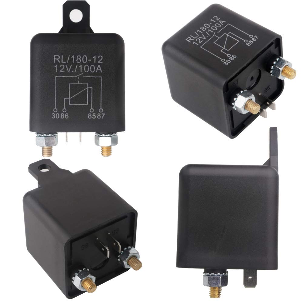 2 Terminal 12V DC 100 Amp Split Charge Relay Switch with 2 Pin