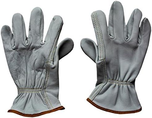 ZaoProteks ZP1606 Cowhide Leather Driver Gloves, Garden Gloves, Work Gloves, Large (Elastic Sleeves)
