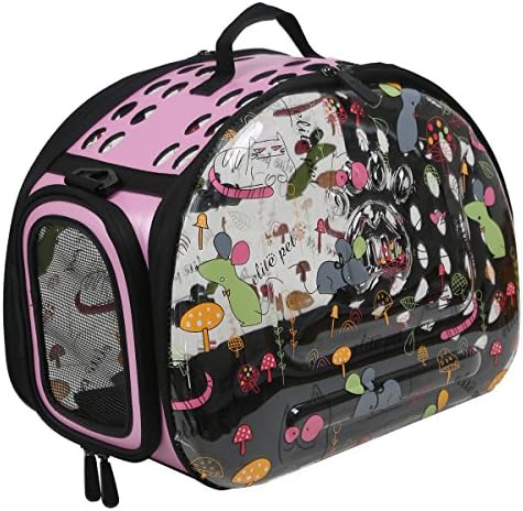 crownroyaljack Dogs Cats Carrier Bag EVA Stomata Transparent Breathable Mesh outdoor Portable Pets Package Outdoor Travel Bag,Rainbow Color 02