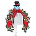 Collections Etc Lighted Snowman Mailbox Evergreen Swag