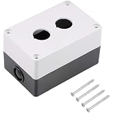 uxcell Push Button Switch Control Station Box 22mm 2 Button Holes White and Black