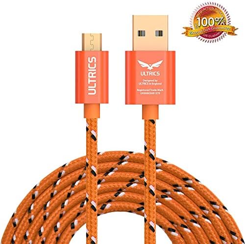 ULTRICS 3M Micro USB Cable, 2.4A Fast Data Sync Android Charging Cord Lead Compatible with Samsung S6/ S7/ Edge, LG G4, Nokia, Microsoft, Motorola, OnePlus, LG, PS4, Tablet, Smartphones and More