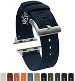 Navy Blue 42mm/44mm - Barton Canvas Watch Bands - Choose Color - Compatible with All Apple Watches - 38mm, 40mm, 42mm, 44mm
