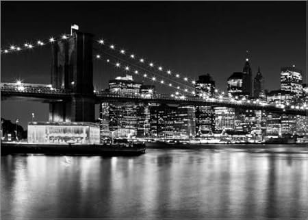 Posterlounge Acrylglasbild 18 x 13 cm: NYC Beleuchtete Skyline von Melanie Viola - Wandbild, Acryl Glasbild, Druck auf Acryl 