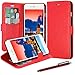 iPhone 6 Plus Case, LK [Stand Feature] iPhone 6 Plus Wallet Case, PU Leather Case Flip Cover + Screen Protector & Stylus for iPhone 6 Plus (Red)