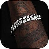 ChainsHouse Cuban Link Bracelet for Men, Stainless Steel Mens Bracelet 3MM/6MM/9MM/12MM Width Cuban Chain Wrist Bracelets, 6.3"-8.3" Length, Send Gift Box
